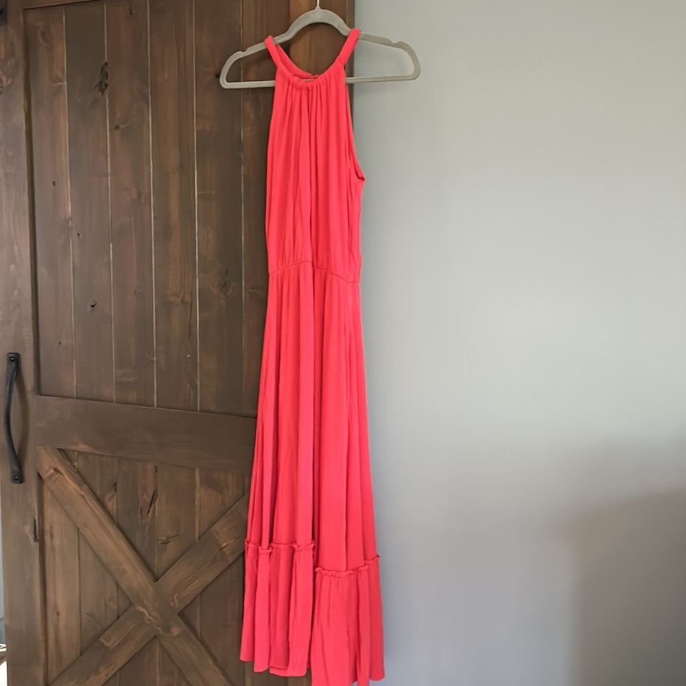 Coral cotton Maxi Dress